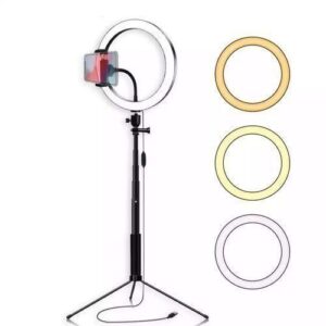 Full Set 26CM Dimmable LED Studio Camera Ring Light